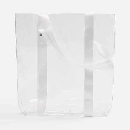 Шопер Clear Fest, ver.2, прозрачный с белыми ручками