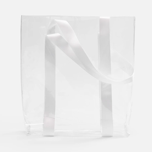 Шопер Clear Fest, ver.2, прозрачный с белыми ручками