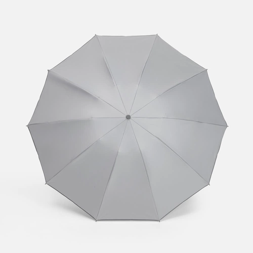 Зонт обратного сложения с ручкой-карабином Foldberry, серый