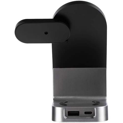 Зарядная станция с часами E-Store для смартфона, часов и наушников, черная