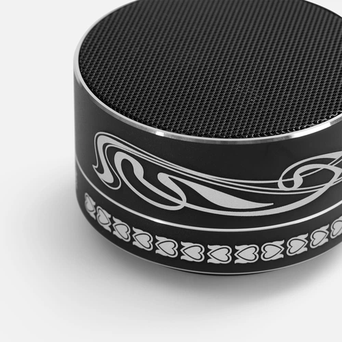 Беспроводная колонка Easy, черная с круговой гравировкой