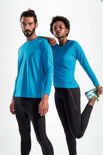 Футболка с длинным рукавом Sporty LSL Men, ярко-бирюзовая