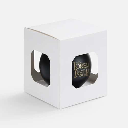 Елочный шар Finery Matt, 8 см, матовый черный с тампопечатью