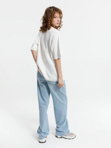 Джемпер с коротким рукавом Siluetti Volumica, молочно-белый