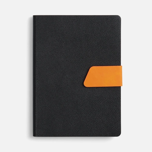 Ежедневник Boom, недатированный, черный с оранжевым