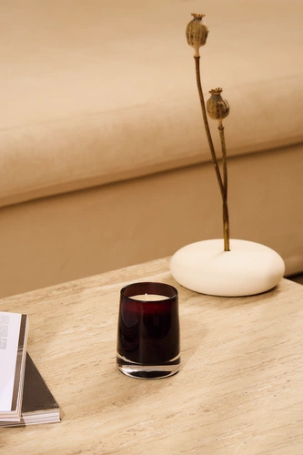 Ароматическая свеча Fragnola, грейпфрут и ветивер, бордовая