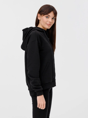 Толстовка унисекс оверсайз на молнии Zippy Terry, черная