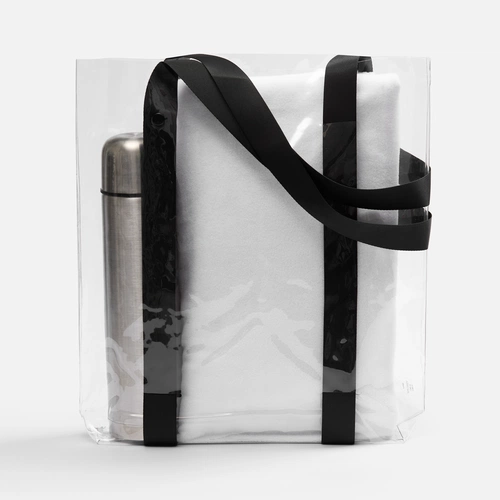 Шопер Clear Fest, ver.2, прозрачный с черными ручками