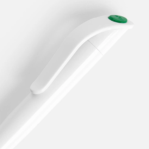 Ручка шариковая Grip, белая с зеленым