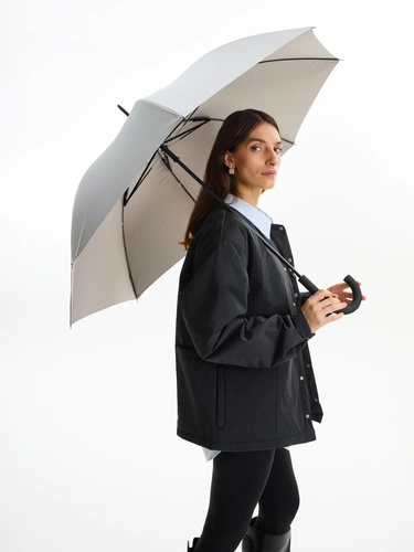 Зонт-трость Wind, серебристый