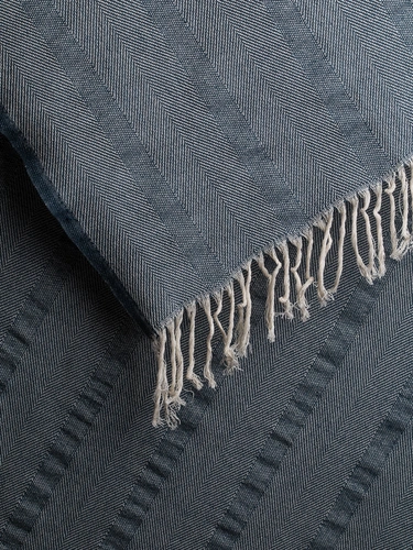 Плед «Сенеж», серо-синий