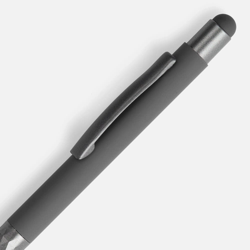 Ручка шариковая Digit Soft Touch со стилусом, серая
