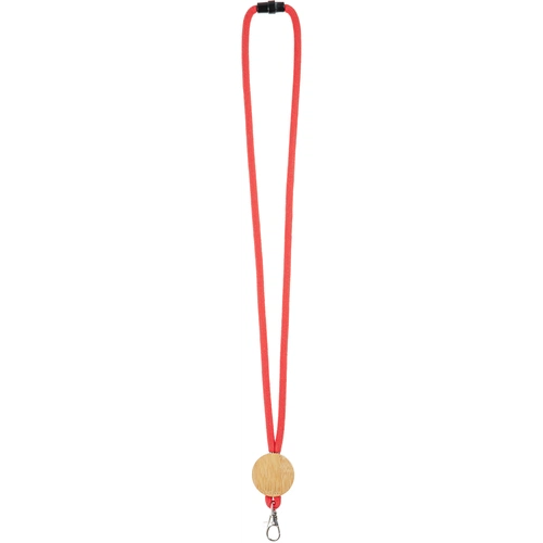 Шнурок для бейджа Tube Wood, красный