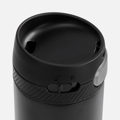 Термостакан X1 с цветной кнопкой, черный с серым