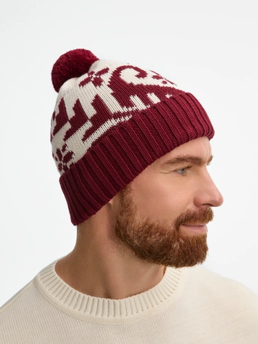 Шапка Wintertude, красная с белым