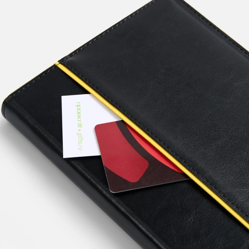 Ежедневник Alanis, недатированный, черный с желтым