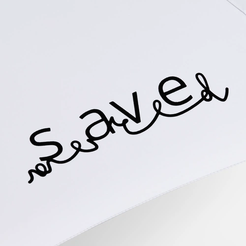 Зонт-трость Standard, белый с серебристым внутри с нанесением