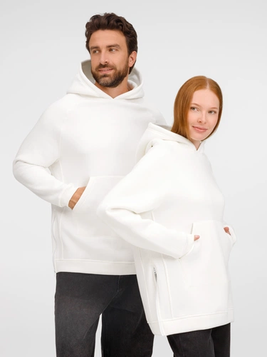 Худи унисекс оверсайз Easy Street, молочно-белое