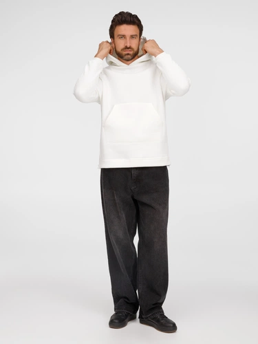 Худи унисекс оверсайз Easy Street, молочно-белое