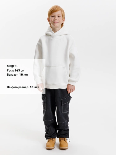 Худи детское оверсайз Junipero, молочное (белое)