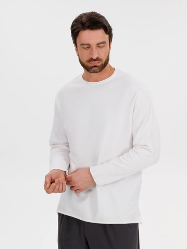 Лонгслив унисекс Siluetti Fuori, молочно-белый