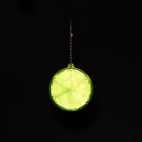 Пешеходный светоотражатель с цепочкой «Круг», неон-желтый