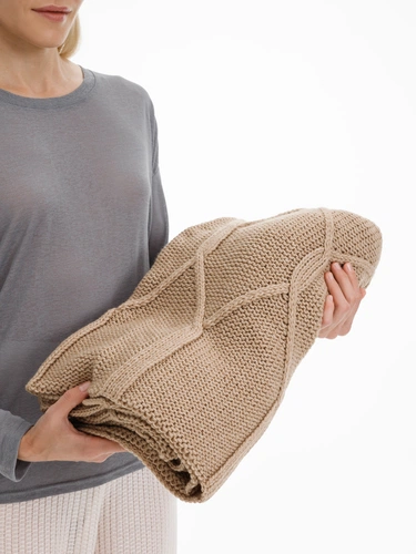 Плед Curve Verve, бежевый меланж