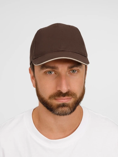 Бейсболка Buffalo, коричневая с бежевым