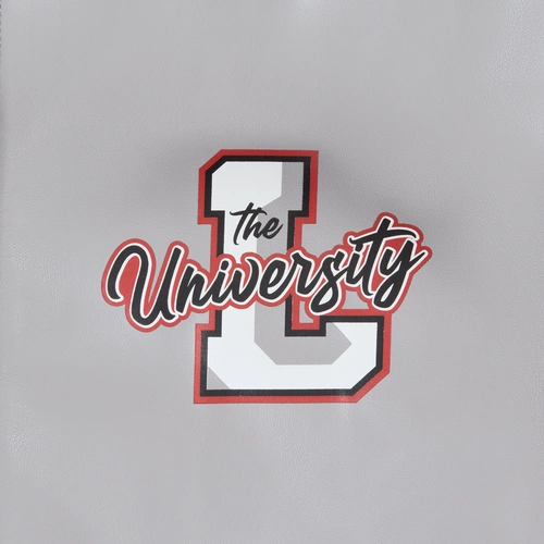 Бомбер из искусственной кожи Univer, серый с нанесением