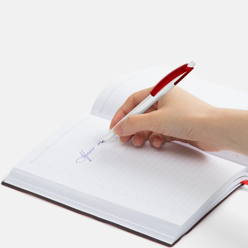 Ручка шариковая Bento, белая с красным