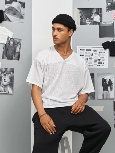 Футболка унисекс Nino с V-образным вырезом, белая