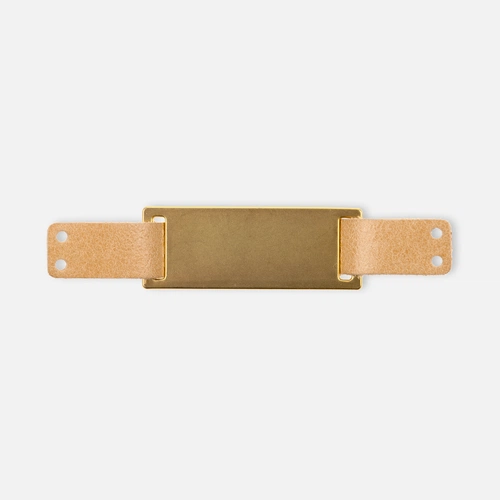 Лейбл кожаный Beta, XS, бежевый