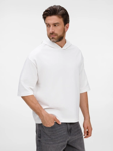 Футболка оверсайз унисекс с капюшоном Neofit, молочно-белая