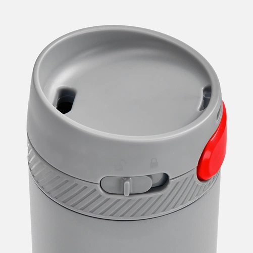 Термостакан X1 с цветной кнопкой, серый с красным