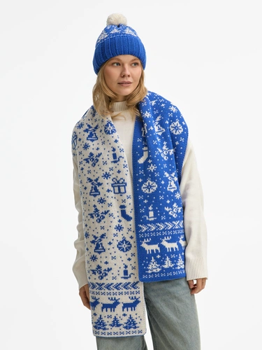 Шапка Holidale, синяя с молочным