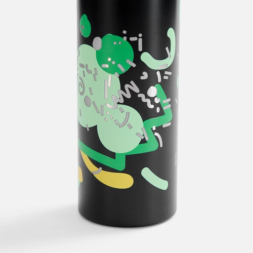 Бутылка для воды Billy Gym, матовая черная с нанесением