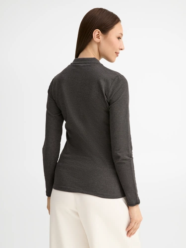 Рубашка поло женская с длинным рукавом Perfect LSL Women, черный меланж