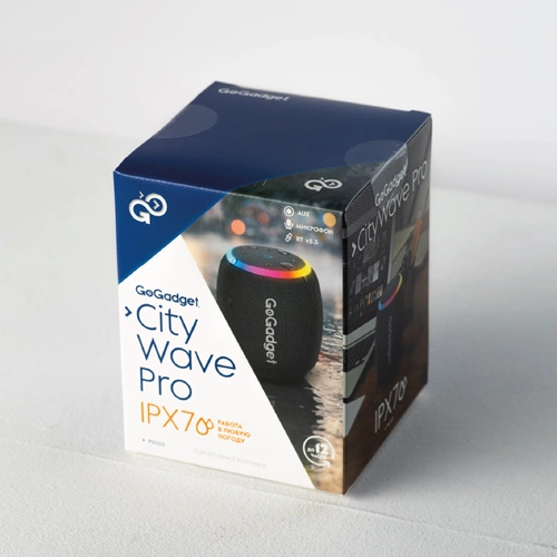 Водонепроницаемая колонка с подсветкой CityWave Pro, черная