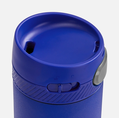 Термостакан X1 с цветной кнопкой, синий с серым