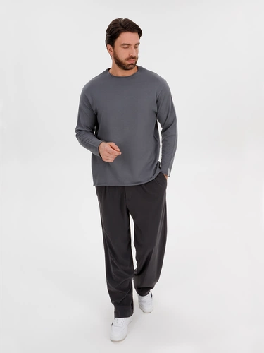 Лонгслив унисекс Siluetti Fuori, серый