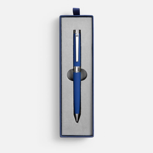 Ручка шариковая Broad Ring Soft Touch в футляре, синяя