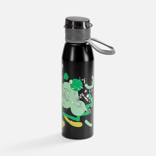 Бутылка для воды Billy Gym, матовая черная с нанесением