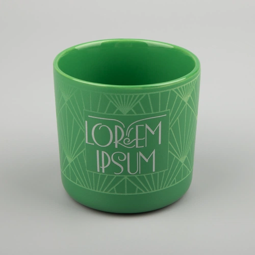 Кружка Eastpresso, зеленая с круговой гравировкой и деколью