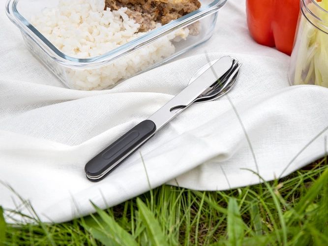 Набор походных столовых приборов Campsite, черный