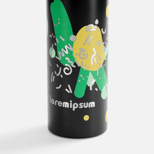 Бутылка для воды Billy Gym, матовая черная с нанесением