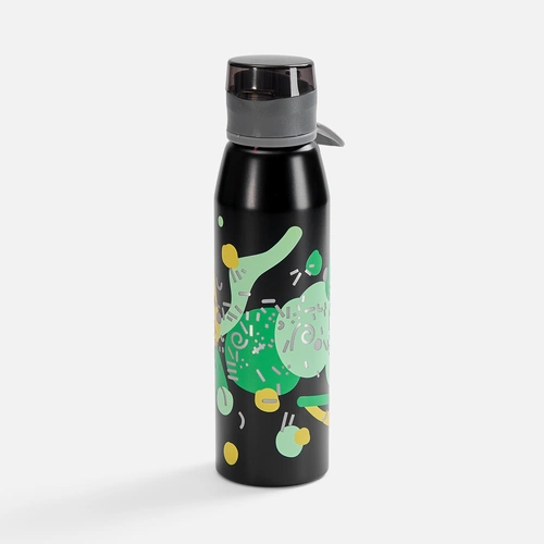 Бутылка для воды Billy Gym, матовая черная с нанесением