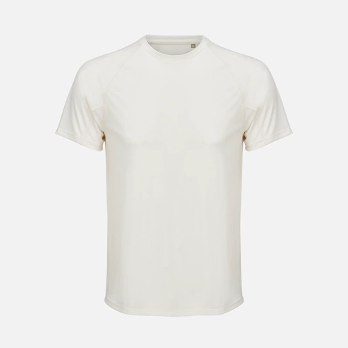 Футболка спортивная унисекс Vortex, молочно-белая