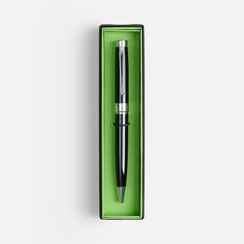 Ручка шариковая Broad Ring в футляре, глянцевая, черная