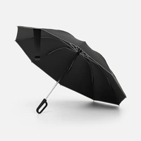 Зонт обратного сложения с ручкой-карабином Foldberry, черный