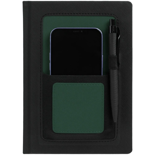 Ежедневник Mobile на заказ, недатированный, черно-зеленый